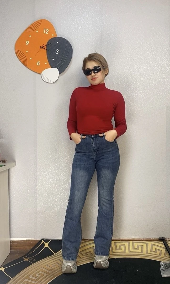 【1399】2025秋冬新款韩版抓毛牛仔裤女高腰显瘦百搭微喇长裤包邮