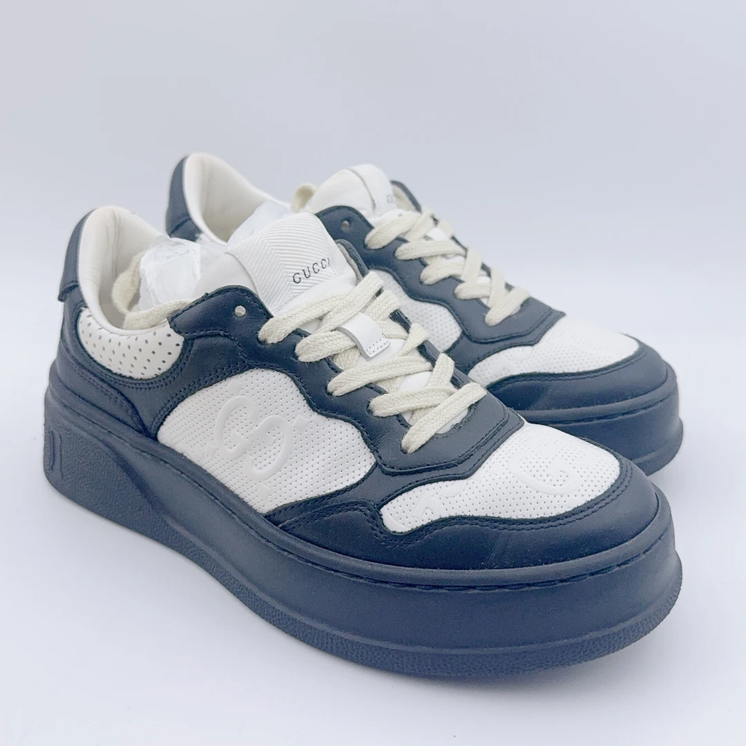 95新 GUCCI/古驰 35码/黑白熊猫饼干鞋/ys00940