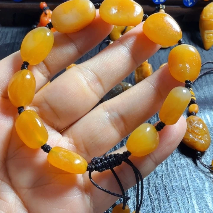 ****频田黄石田黄石原石手串