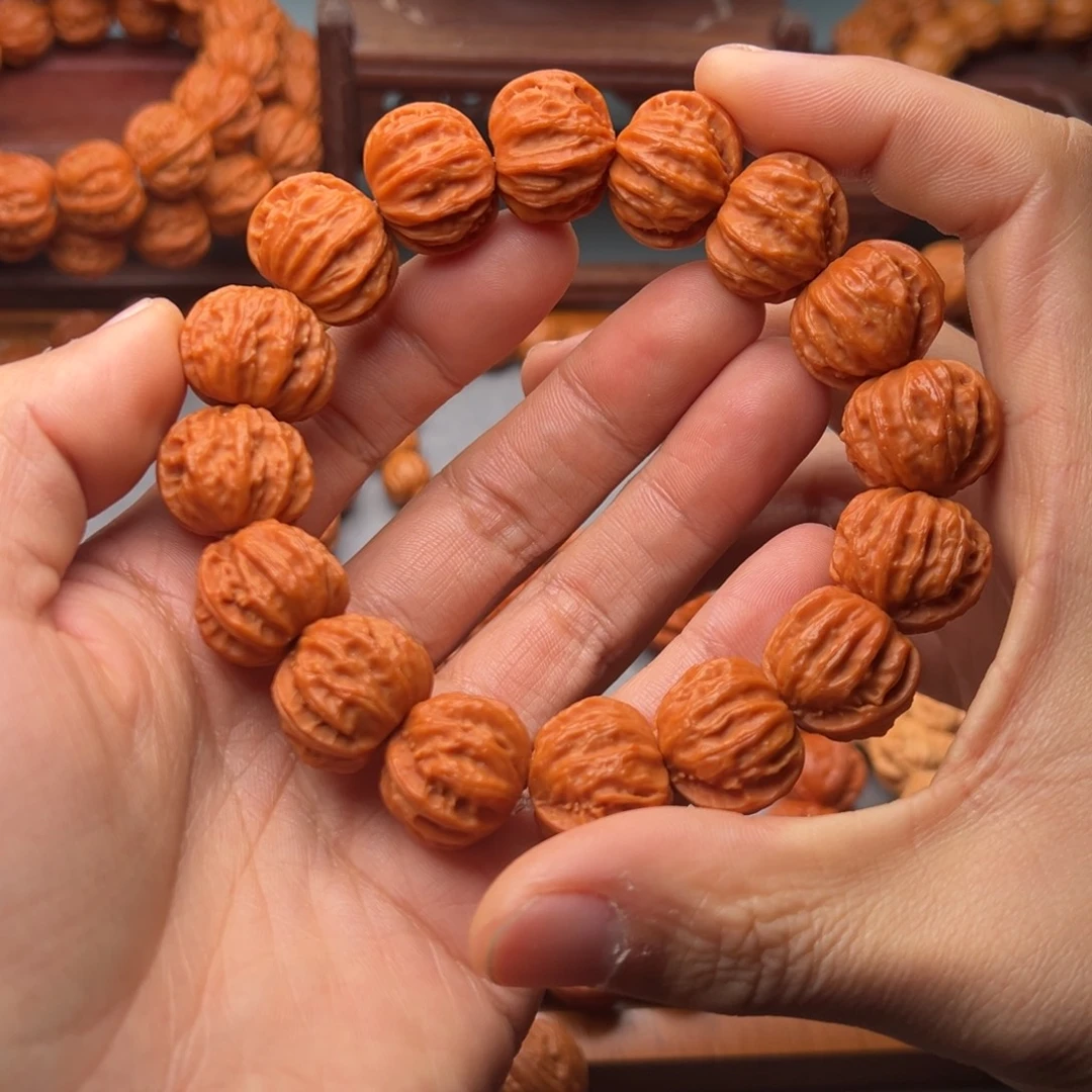 文玩核桃手串21西瓜纹京八棱