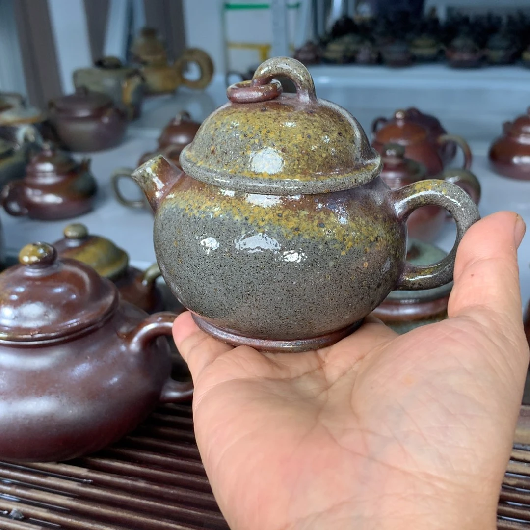 茶壶紫砂纯自然柴烧