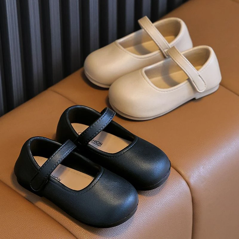 女童皮鞋英伦风2025春秋新款软底休闲黑色单鞋女孩宝宝时尚公主鞋