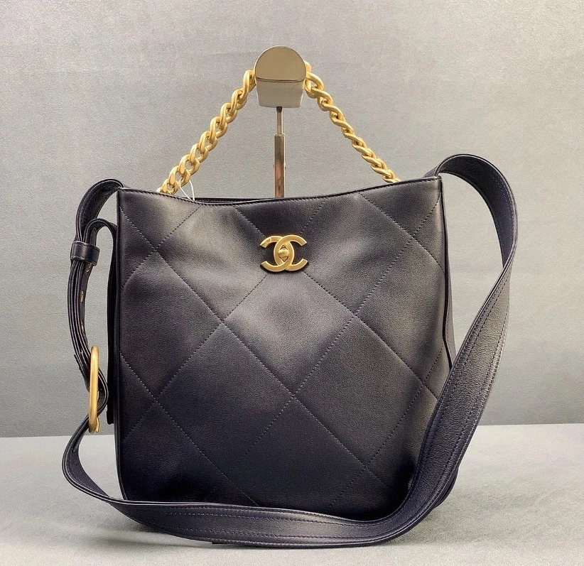 99新 Chanel/香奈儿 多多奢品/香奈儿黑金嬉皮hobo斜挎包/99新