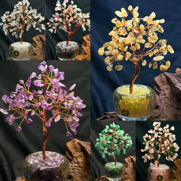 QQ【聚宝盆】发财树摇钱树桌摆件送礼创意手工艺品