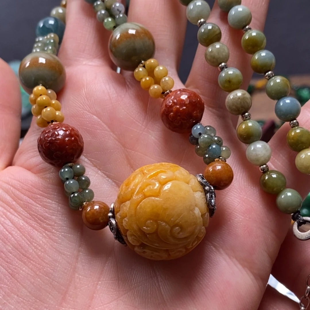 翡翠未镶嵌颈饰复古国风