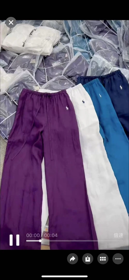 炸款～意法货亚麻阔腿直筒裤5827