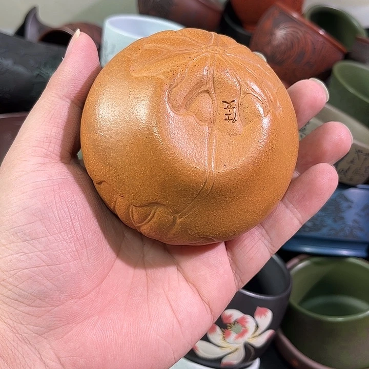 茶杯紫砂黄*全手工紫砂主人杯