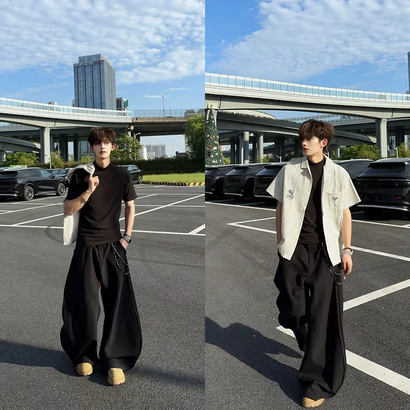 夏威夷风短袖衬衫男女沙滩椰树刺绣小众设计感休闲夏季宽松衬衣