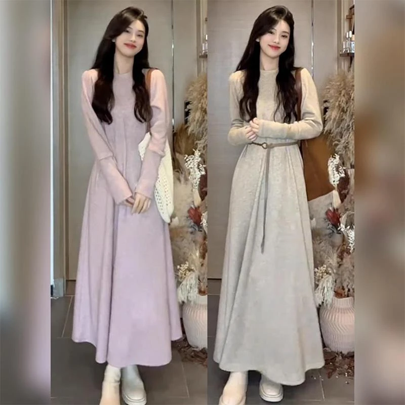 VOCKOO官方开春韩系穿搭一整套高级感连衣裙子女春装2025年新款流