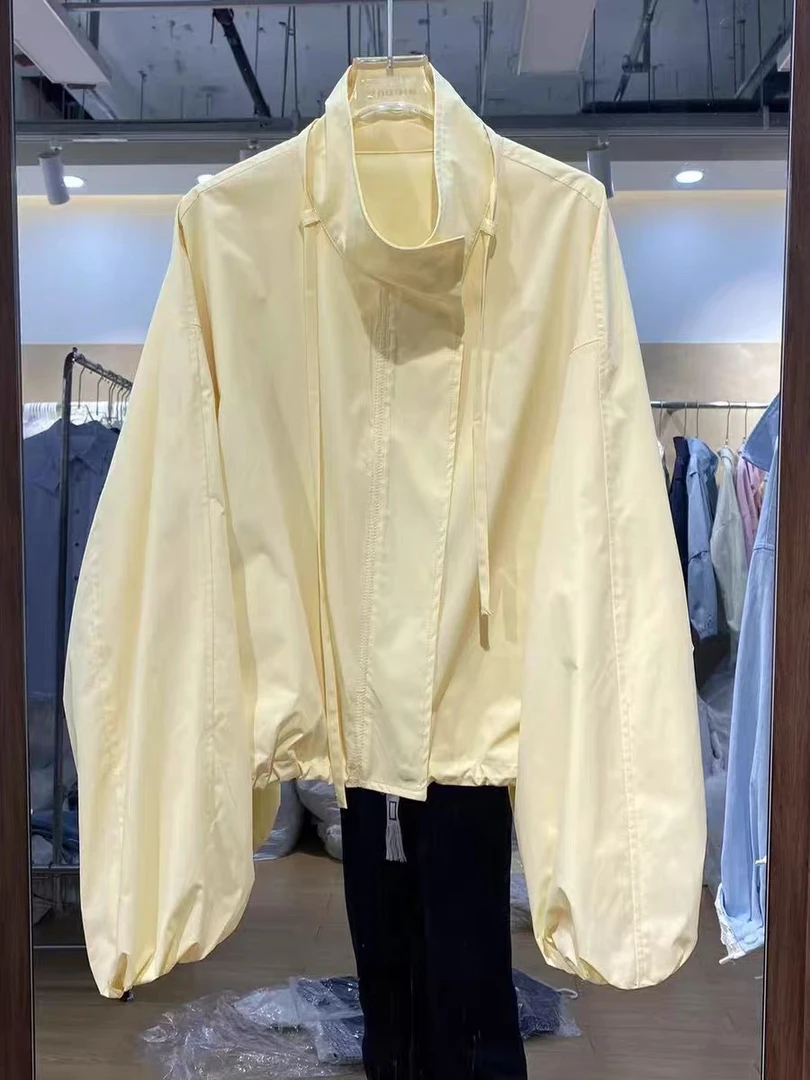 【云云精选】178 欧货高端气质立领系带春季新款百搭休闲冲锋衣