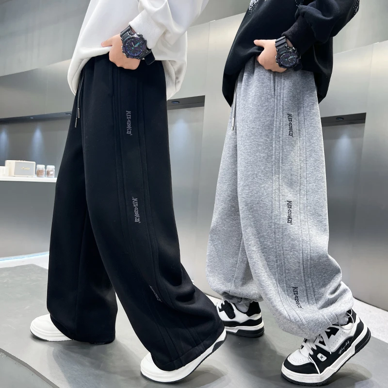 男童裤子秋季儿童运动长裤2025新款中大童直筒阔腿裤春秋装男孩潮