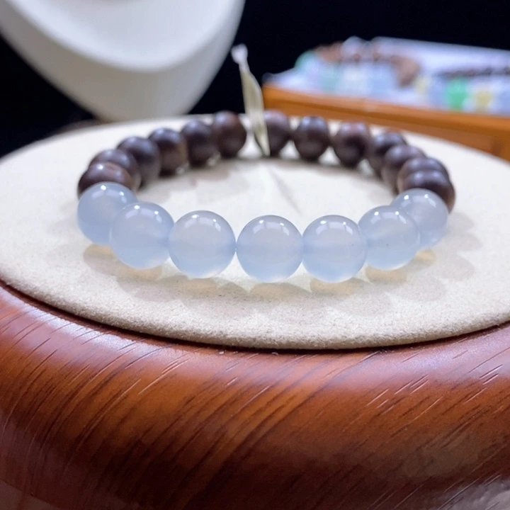 吊坠(不含链)未镶嵌翡翠翡翠冰胶蓝底圆珠手串