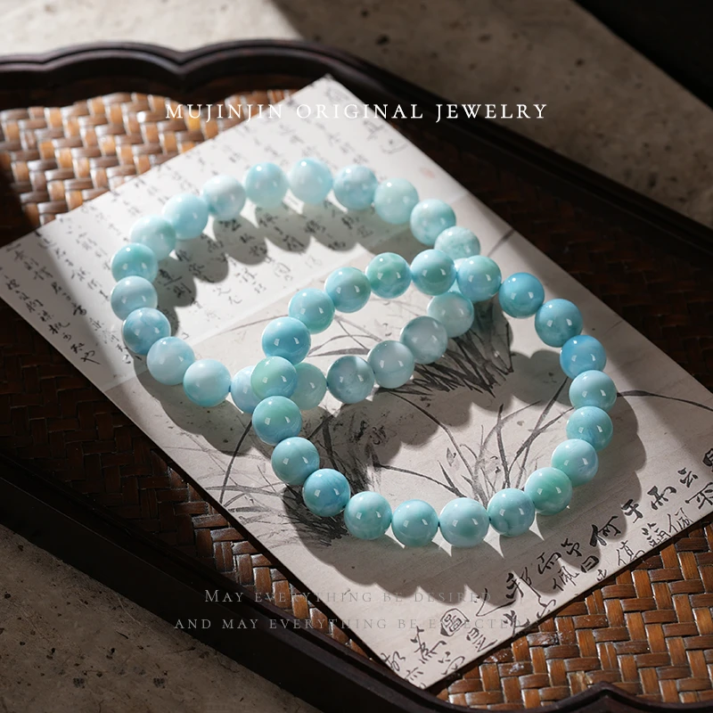 【木槿槿】天然海纹石手串女款约9m时尚饰品手链多样性发一