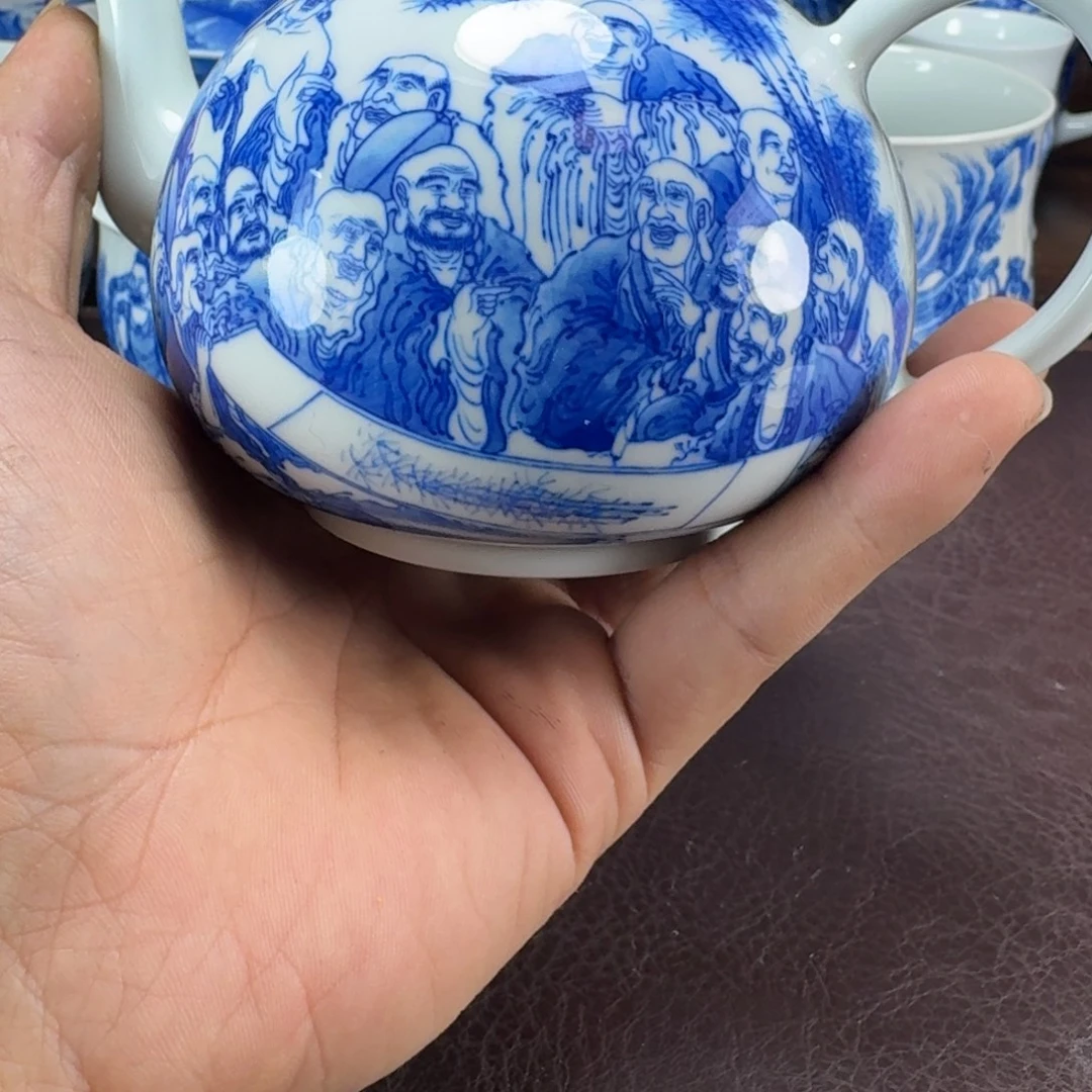 海***6瓷片当代景德镇陶瓷手绘茶具