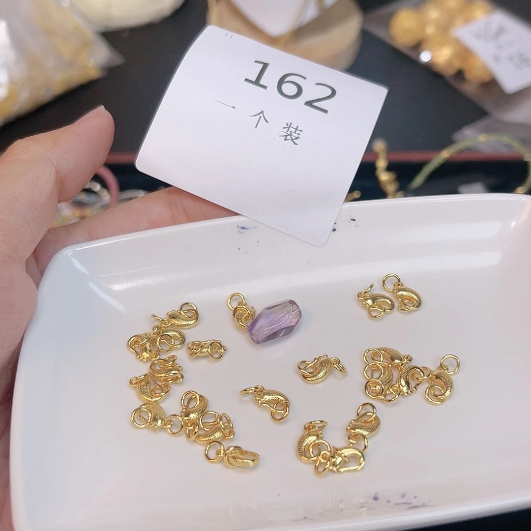 紫晶珠宝半成品银S925镀金镶嵌162