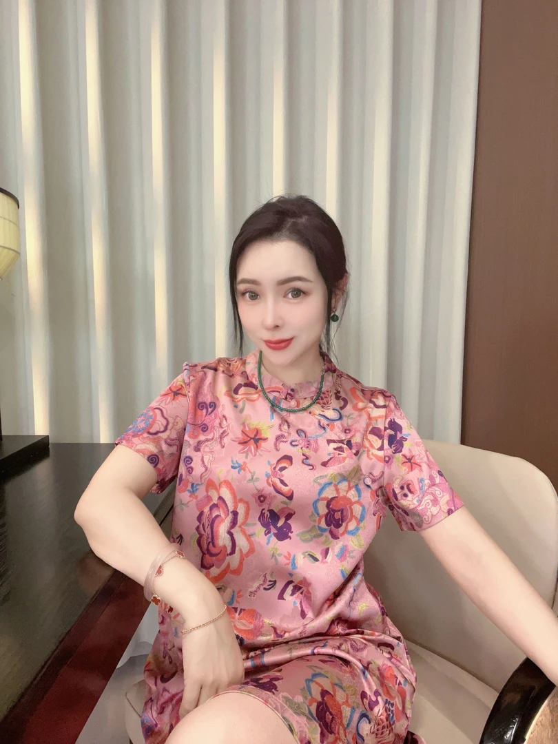 易文 ·YW 【兰亭入画】高级感国潮风气质优雅旗袍裙女新中式提花