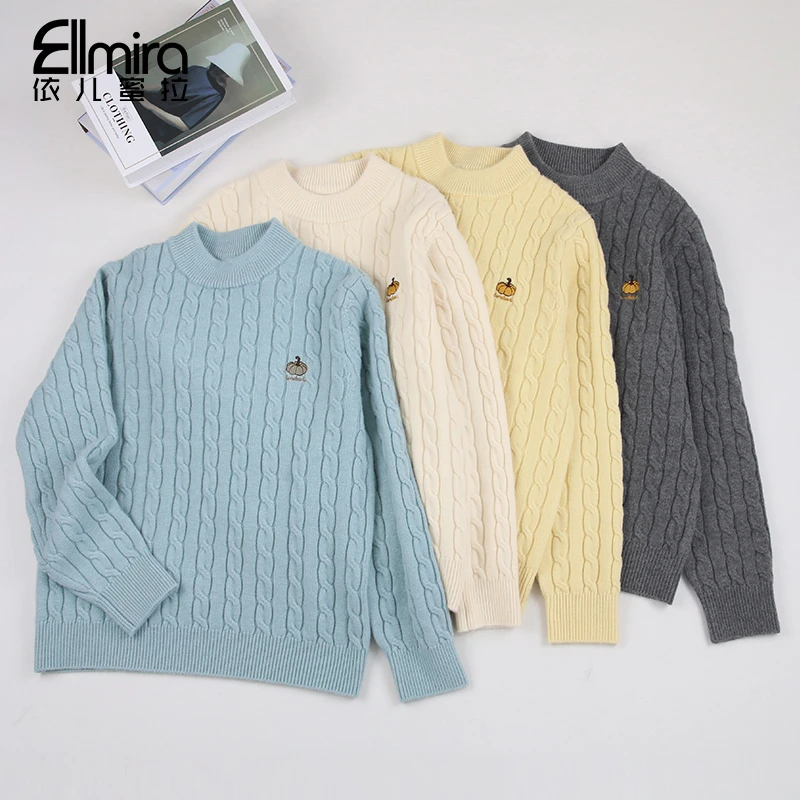 9693女童毛衣打底外穿基础款百搭长袖内搭儿童上衣洋气简约