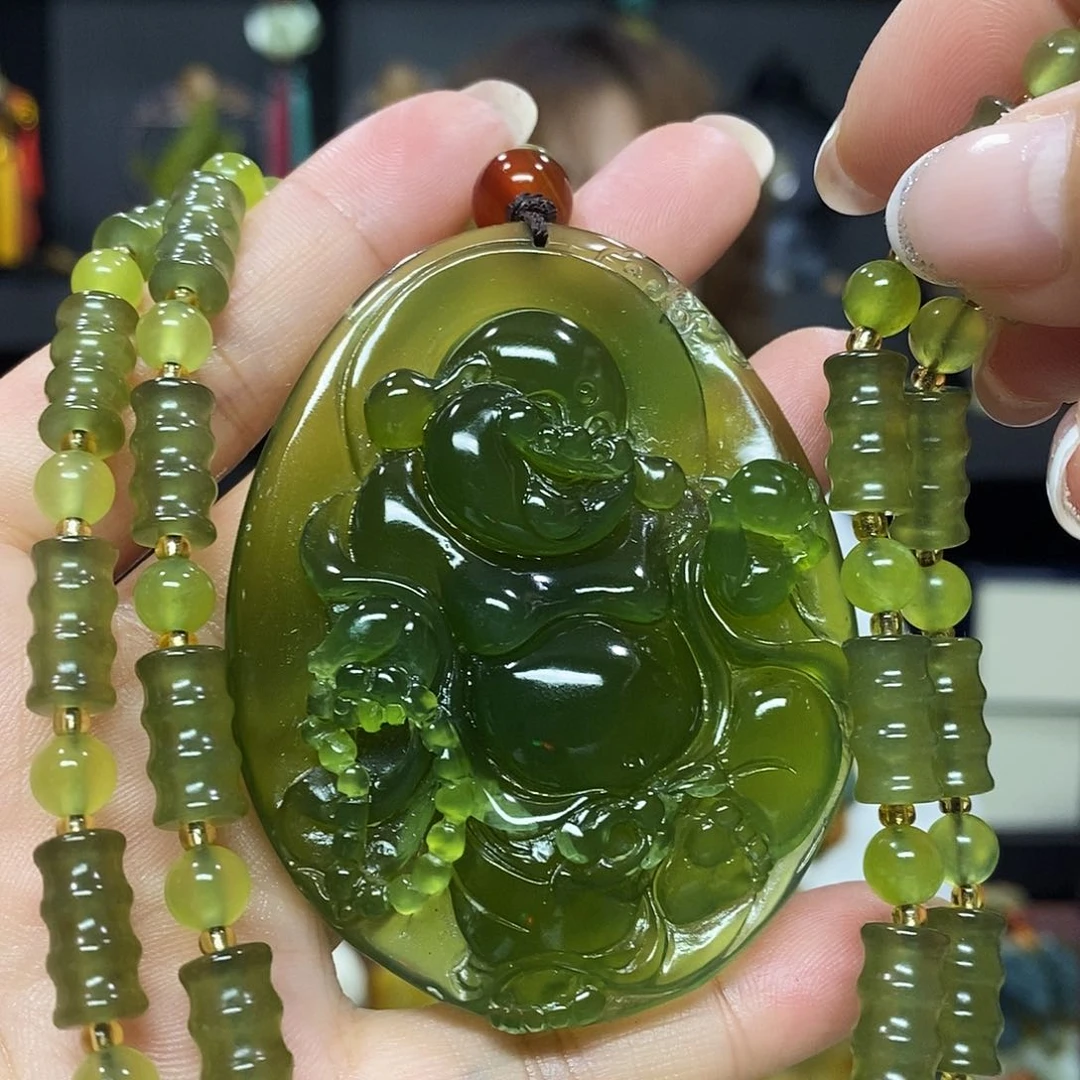 未镶嵌岫玉挂件吊坠项链