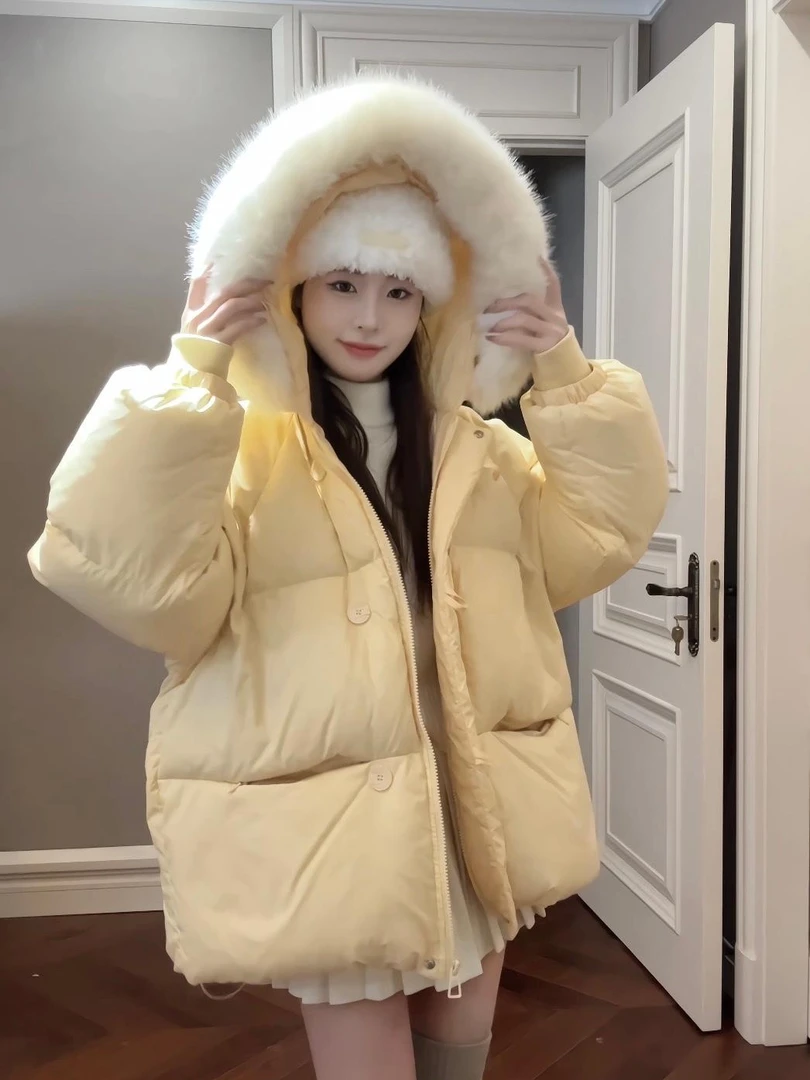 少量现货「真50白鸭绒」超美超仙清雅高级秋冬加厚羽绒服外套