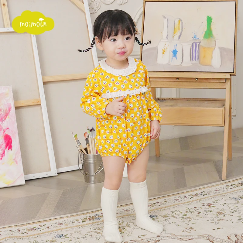 moimoln小云朵童装春季新款新生儿哈衣婴儿爬服宝宝包屁衣