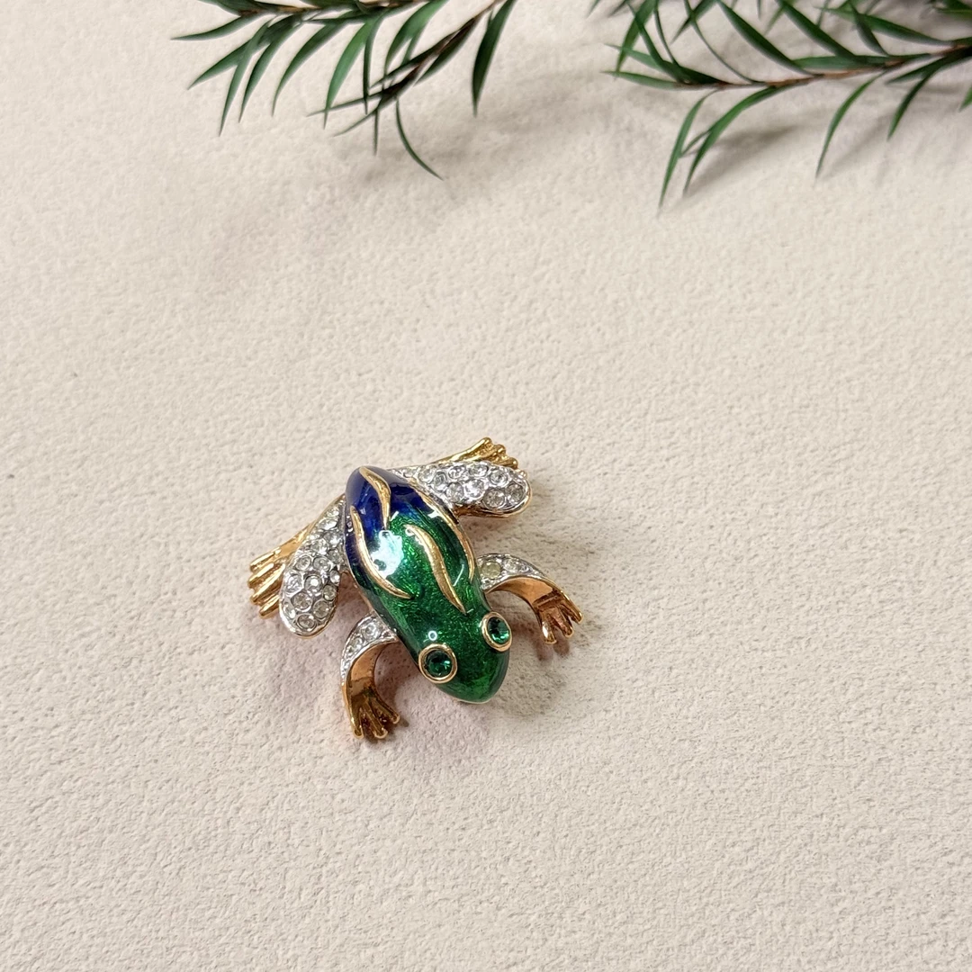 铜合金珐琅胸针 【六六中古】孤品复古胸针ty0979