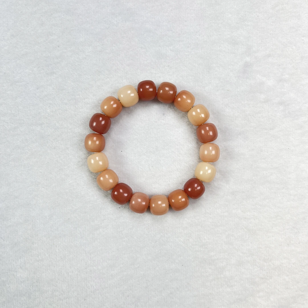 桃枝夭夭11mm 菩提根白玉菩提菩提手串