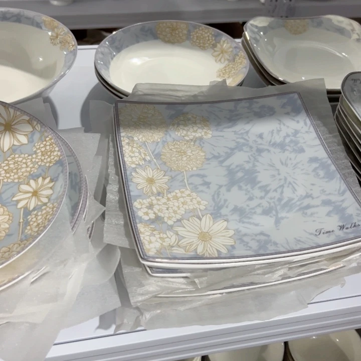 45%以上骨粉骨瓷时光满花贵龙盘四个