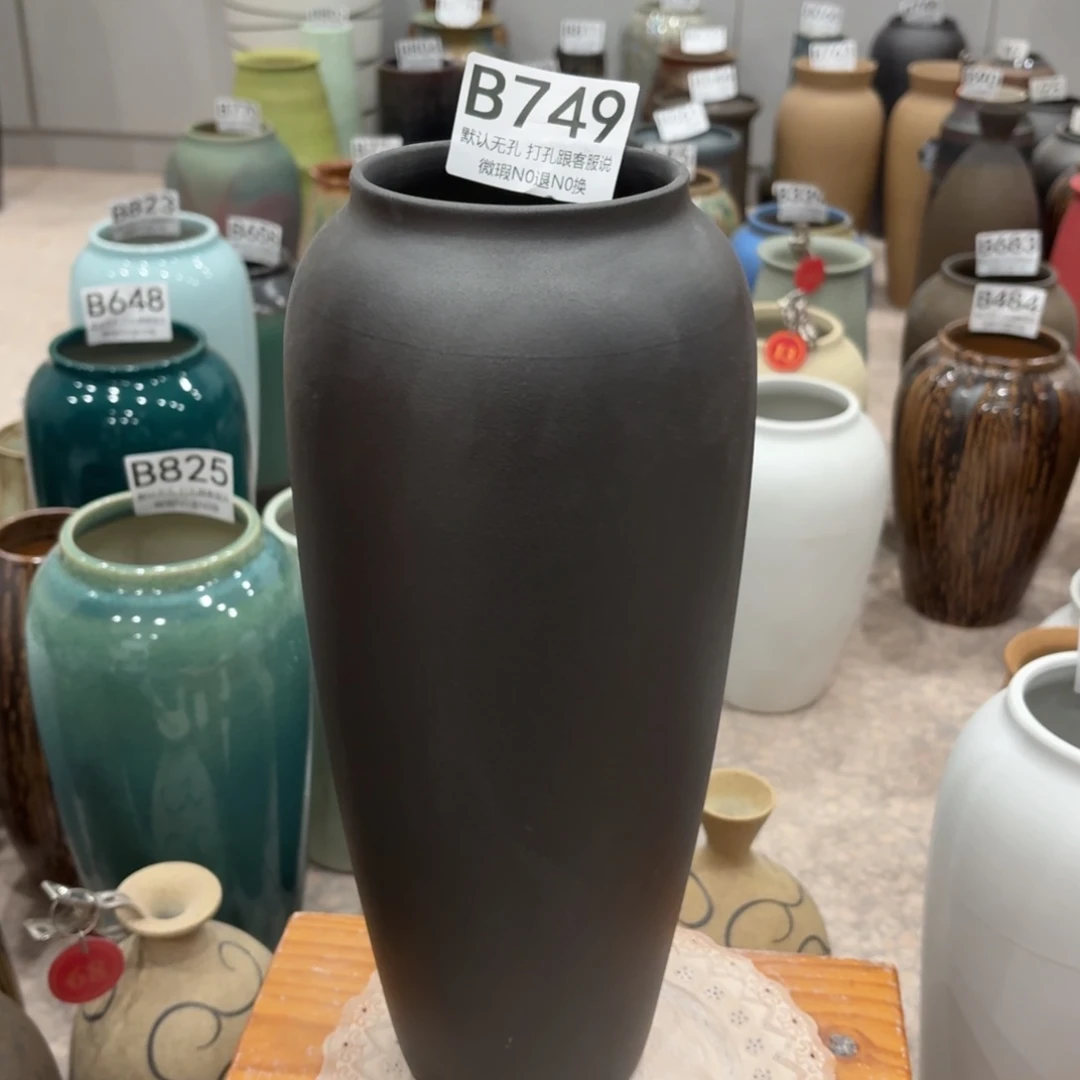 摆件749 景德镇陶瓷花瓶高34口9