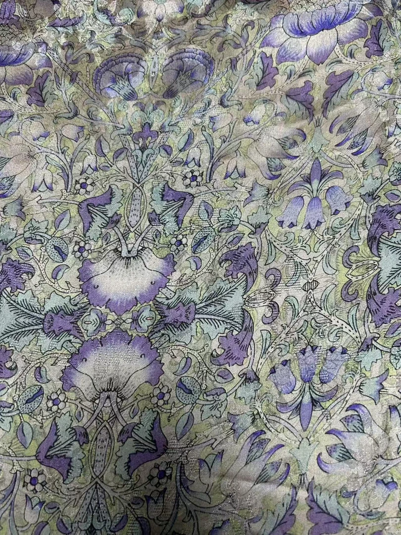 蓝莲花1米  链接 布头 高清数码印花