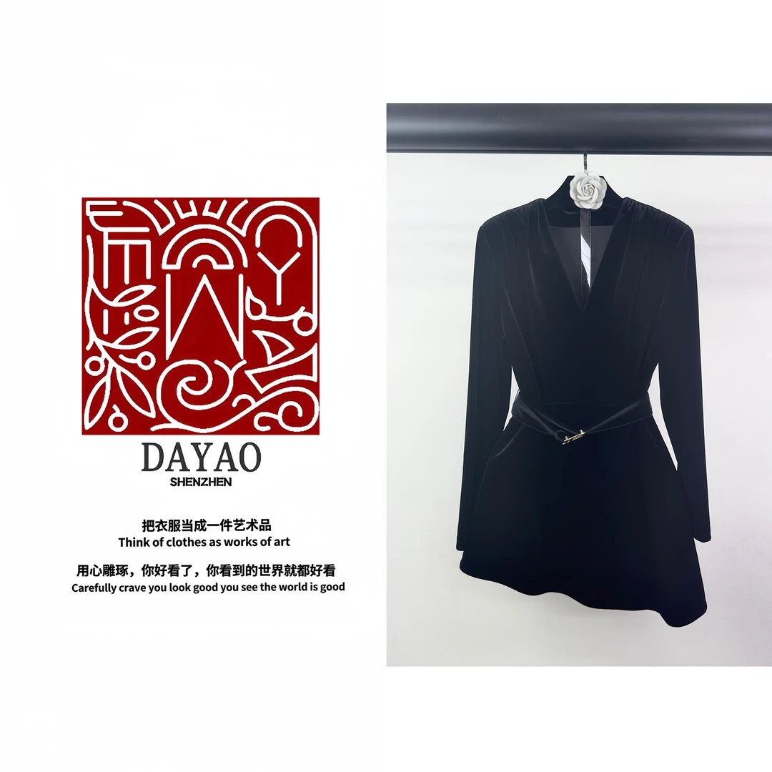 「DAYAO」新款时尚休闲高级气质名媛连衣裙轻奢高端女装WY1515
