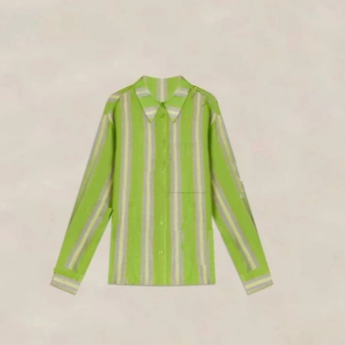 雪儿绿色“先森” 2025春季新款高级感亚麻轻奢薄款衬衫防晒衫