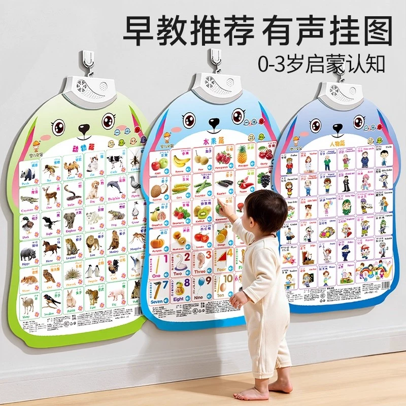 早教挂图儿童启蒙点读发声益智玩具拼音拼读训练每天必练识字墙贴
