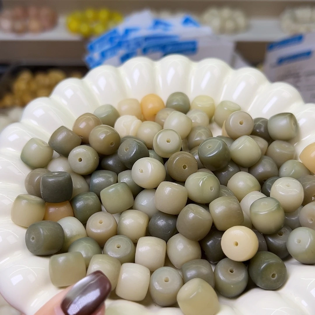 菩提根/象牙果手串卡12绿敦敦200颗微瑕