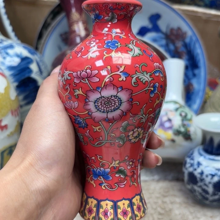 紫砂花瓶瓷器摆件 瓷器摆件
