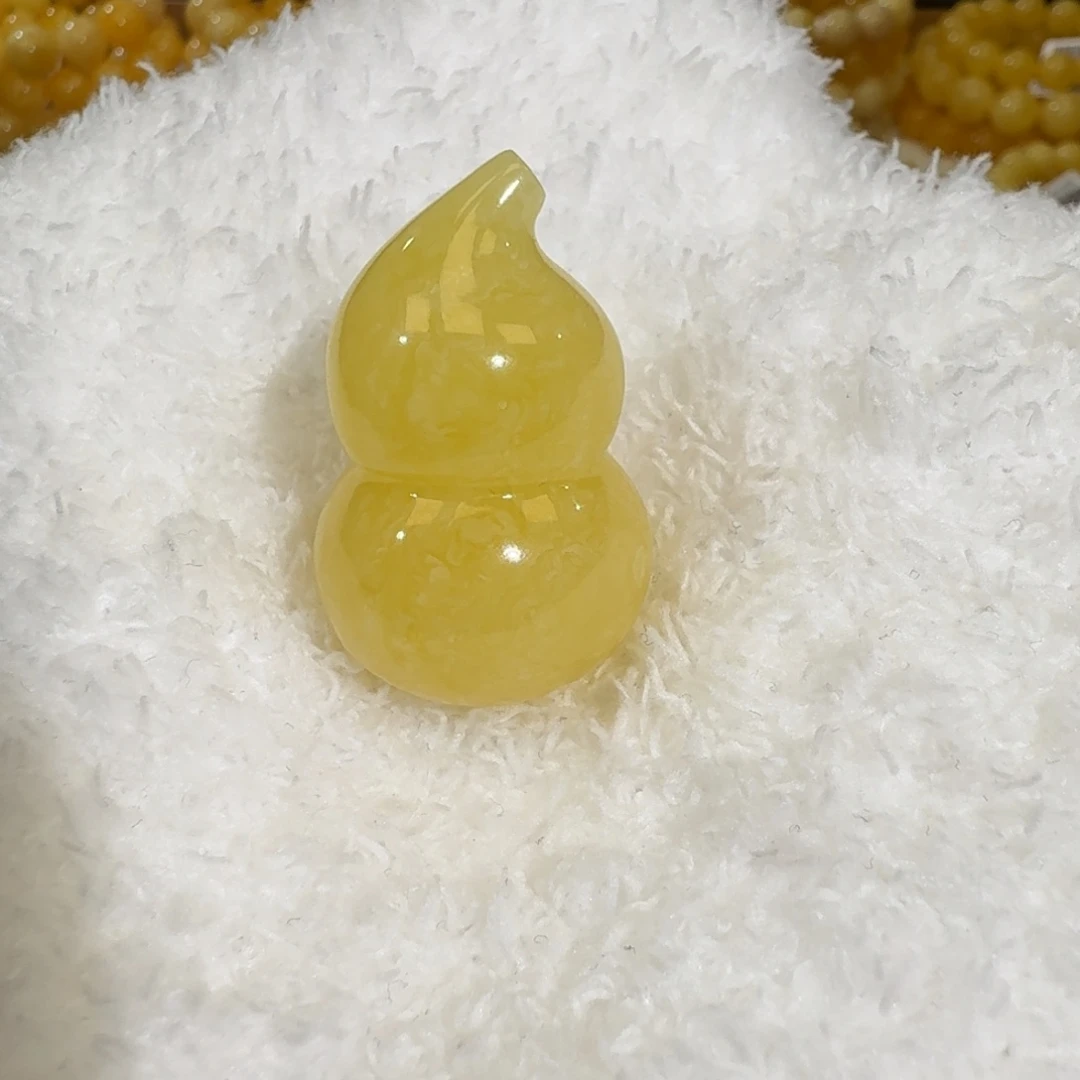琥珀未镶嵌珠宝奇石花蜡葫芦11.4克