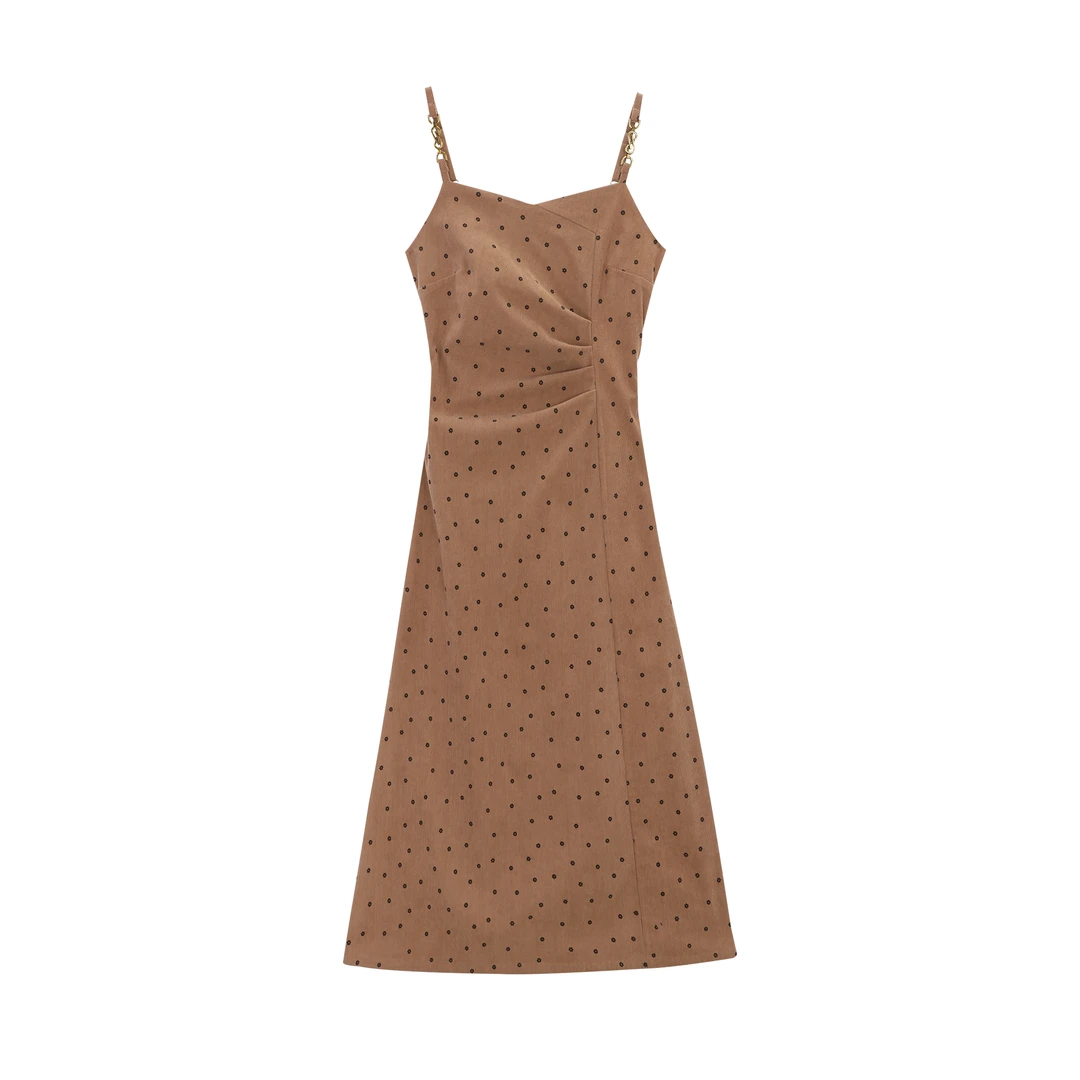 【品牌撤柜款ZB】秋季琥珀流光优雅气质吊带裙QJD00570-L578115