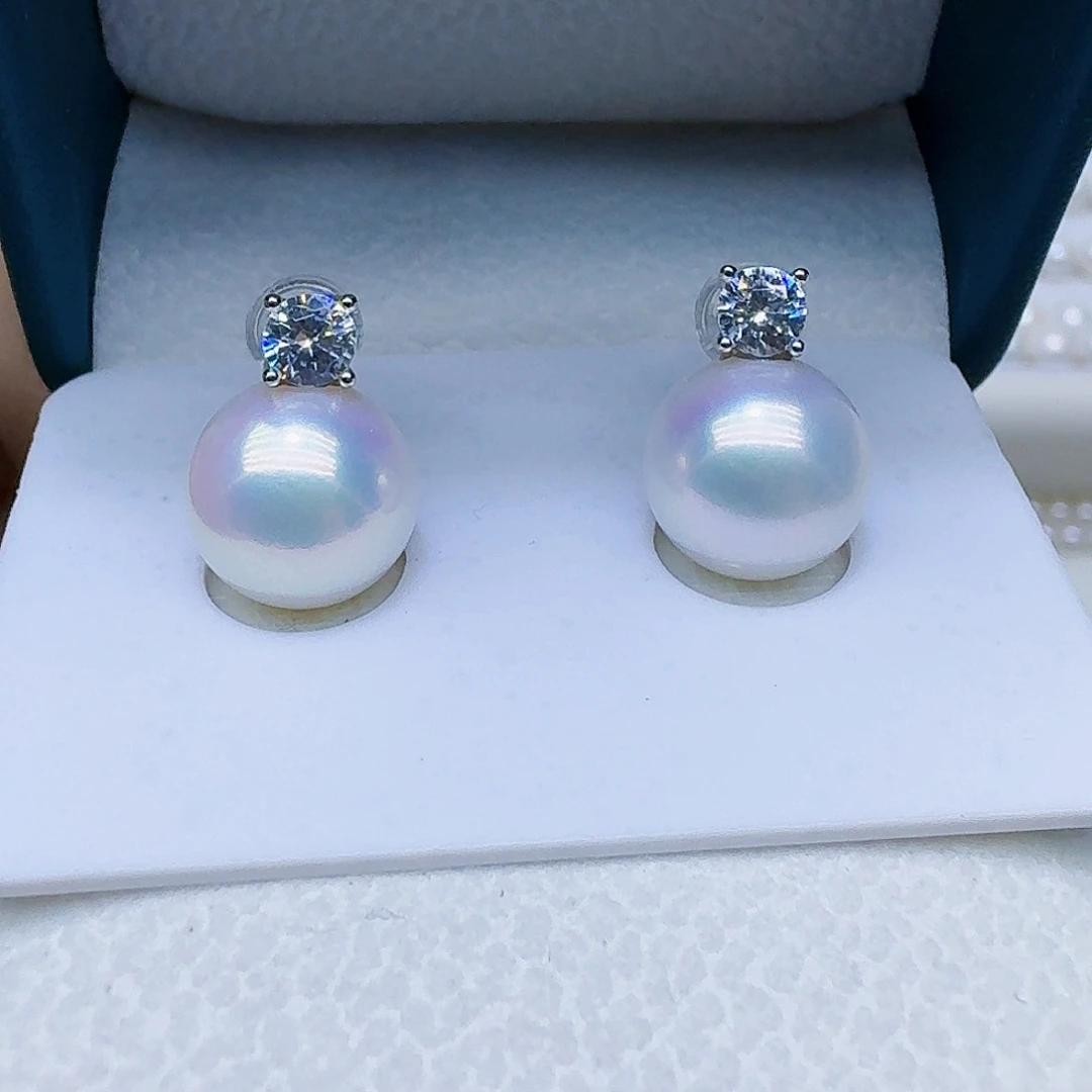 淡水珍珠银S925镶嵌颈饰10-11mm