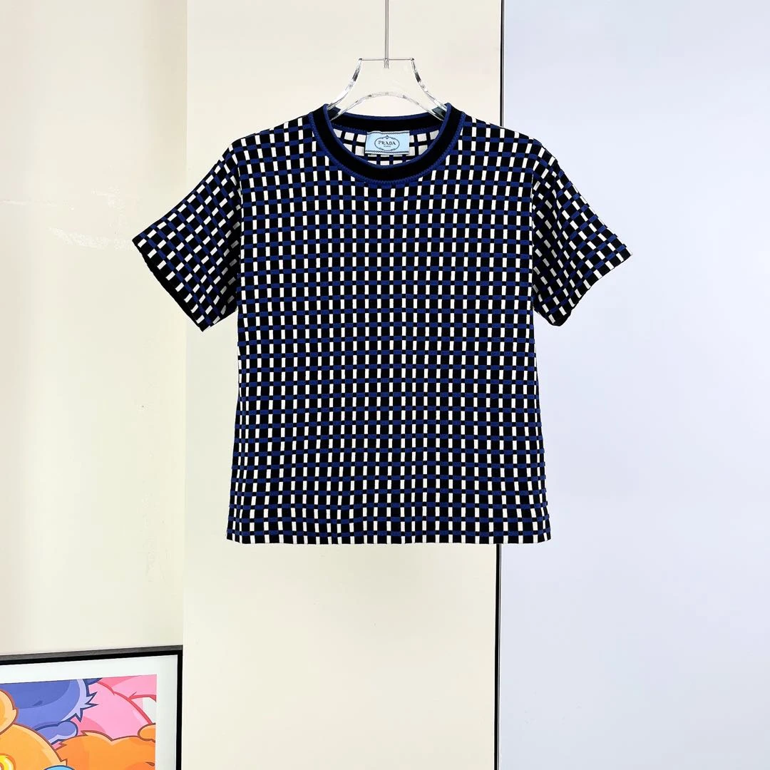 99新 Prada/普拉达 针织短袖上衣 /38码/Xsps11534