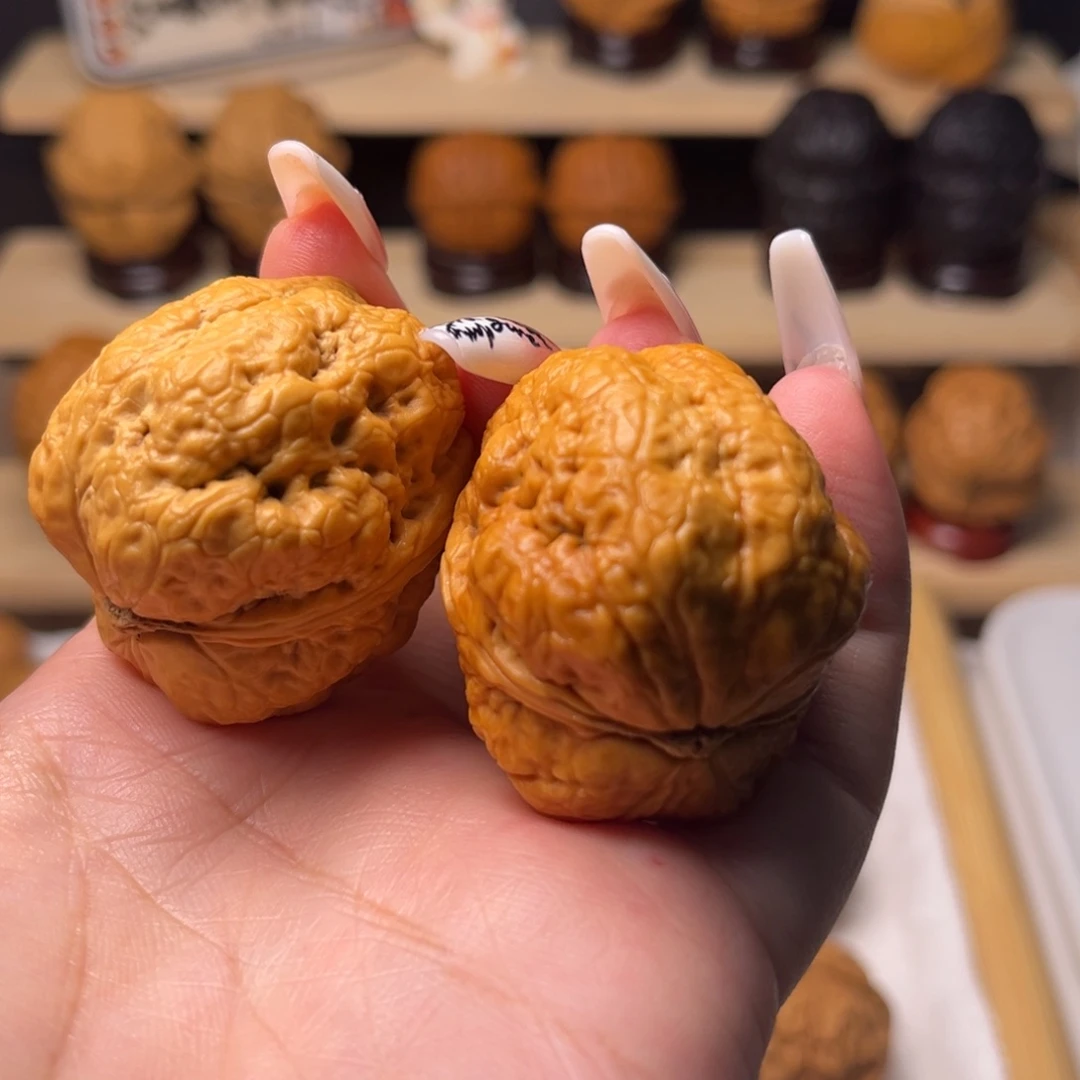 文玩核桃把件6x 平头蟾39尺