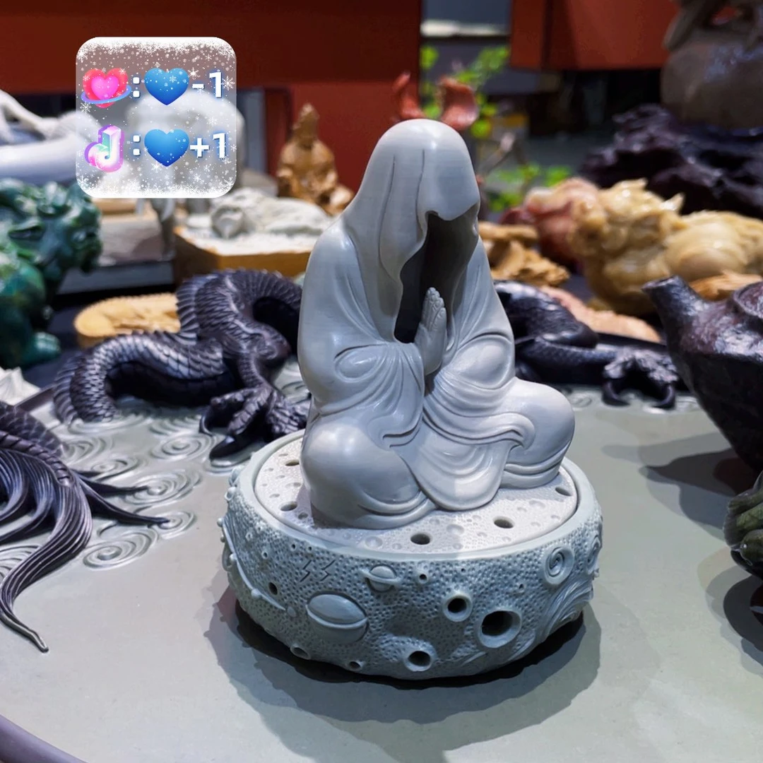 无相香炉松花石手工雕刻