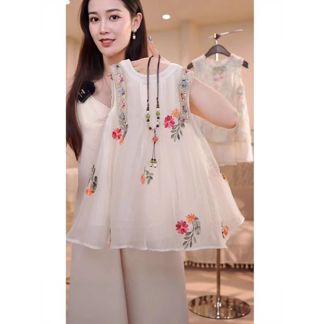 夏季女童连衣裙新款民族风无袖洋气背心裙小女孩公主连衣裙