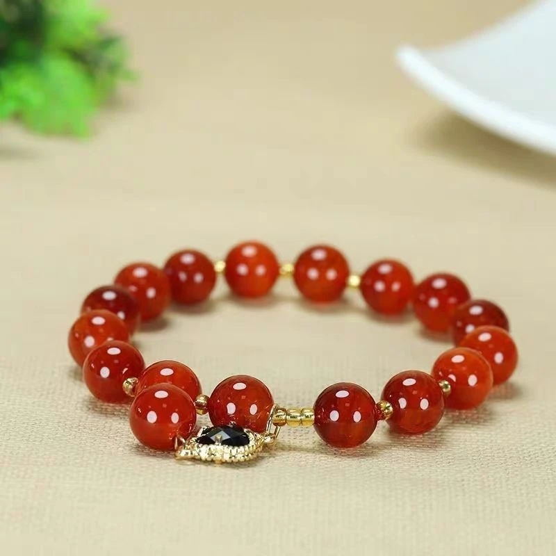 锌合金玻璃手链 红色串珠手链【1206雨泽专属】