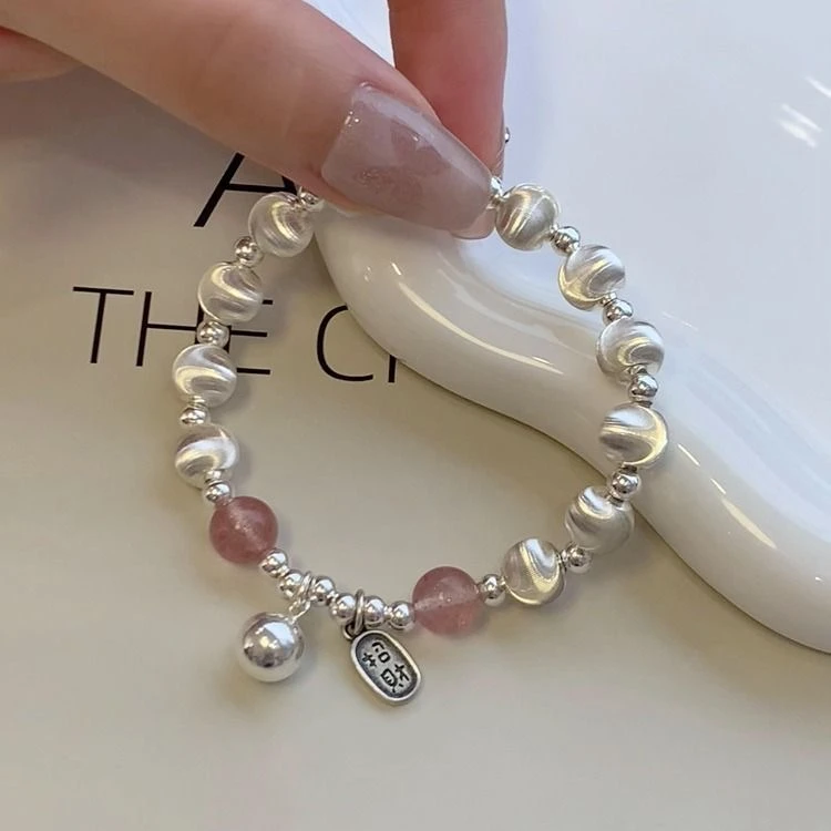 足银手链 足银猫眼草莓银手链 CL087