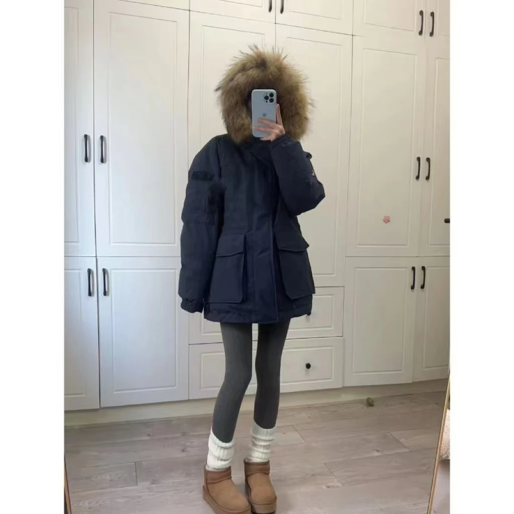 徐秋阳  大毛领羽绒服   时尚简约百搭冬款舒适真毛领羽绒服