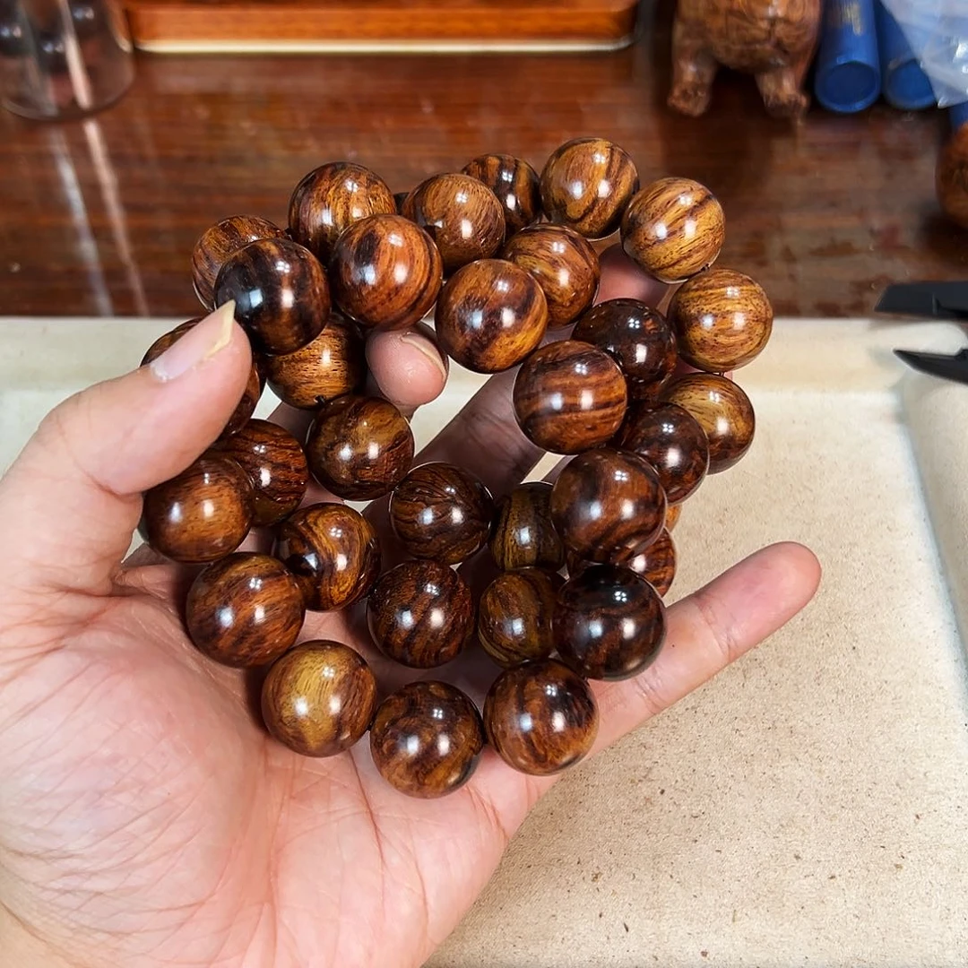 黄花梨/降香黄檀手串/手链20mm各别颗小留疤