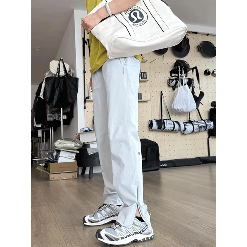 美式软壳冲锋裤男夏季薄款弹力冰丝速干工装裤拉链户外运动休闲裤