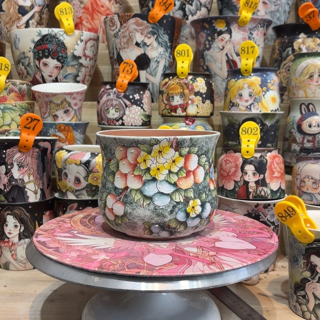 景德镇手绘花盆陶瓷14/12