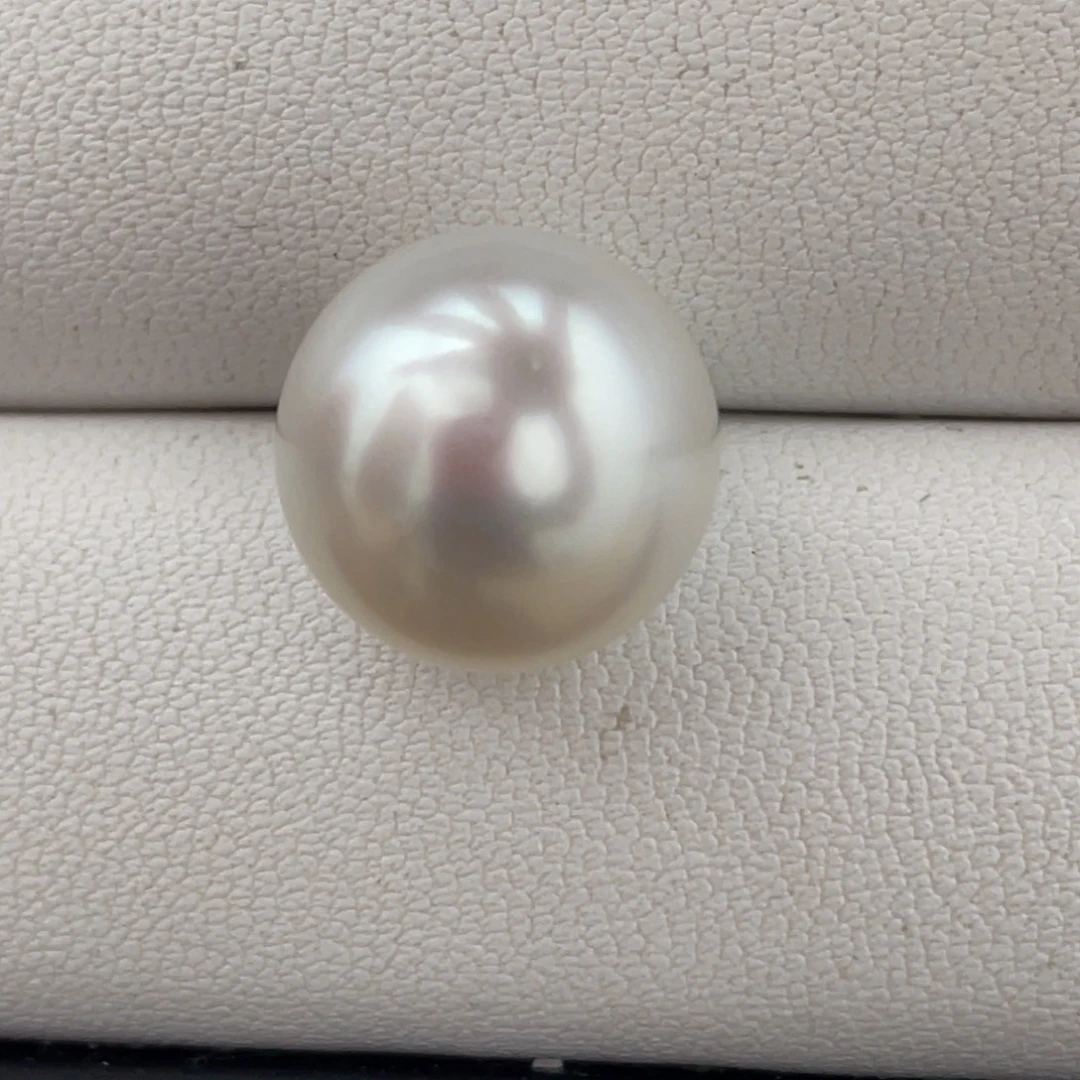 冰***果定制海水珍珠未镶嵌裸珠澳白13-14mm