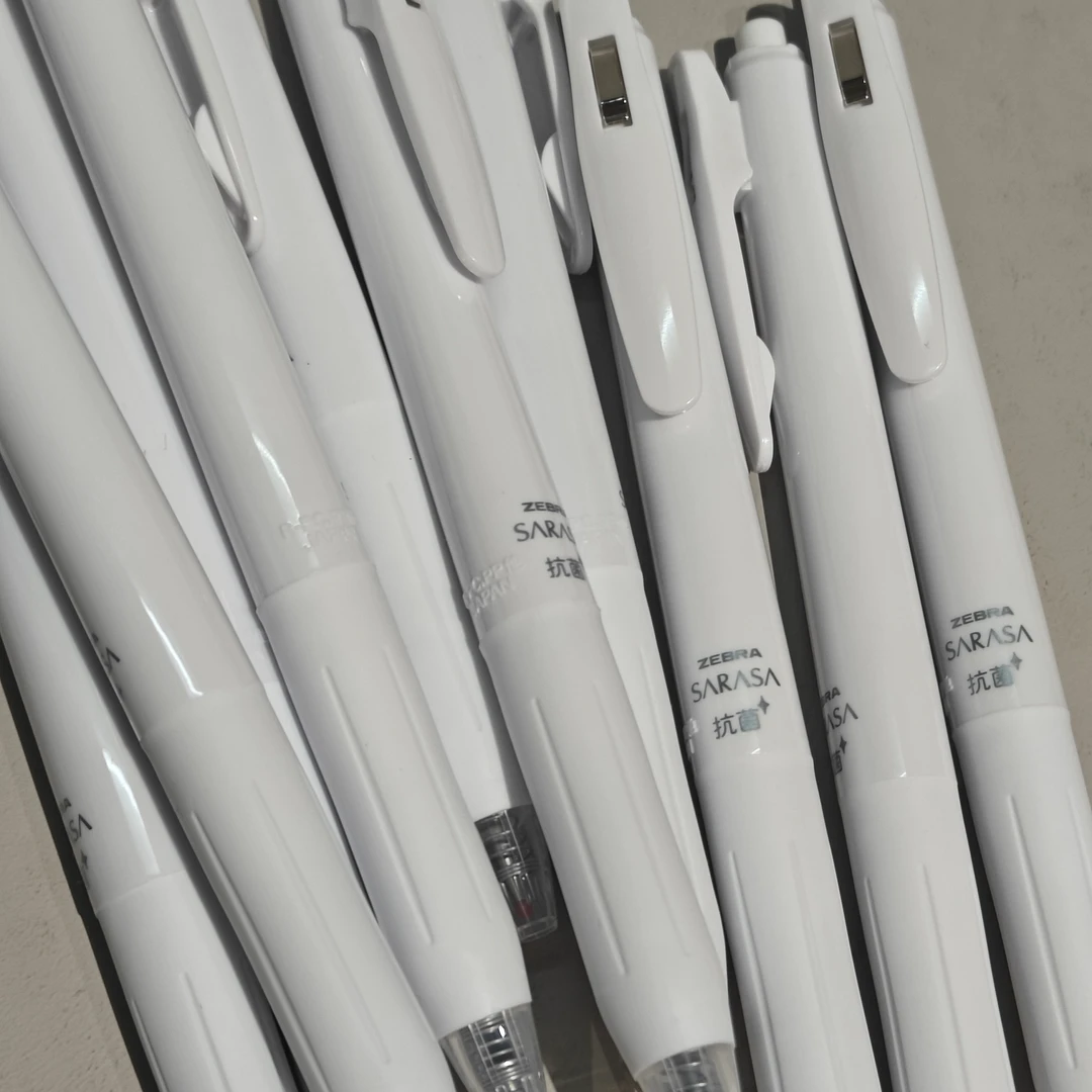 【3支】OAE抗菌中性笔JJ15限定白杆学生考试黑色顺滑水笔0.5mm