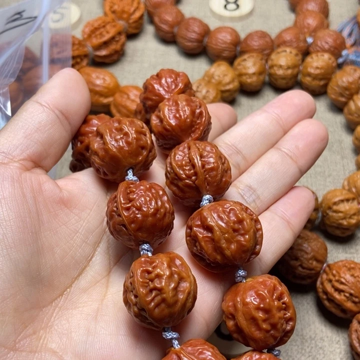 文玩核桃吊坠风*痕八棱手串